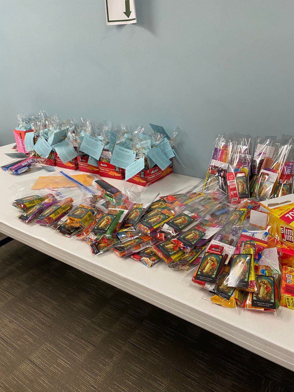 Members of Shield and Shamrock delivering St. Michael goodie bags to first responders.